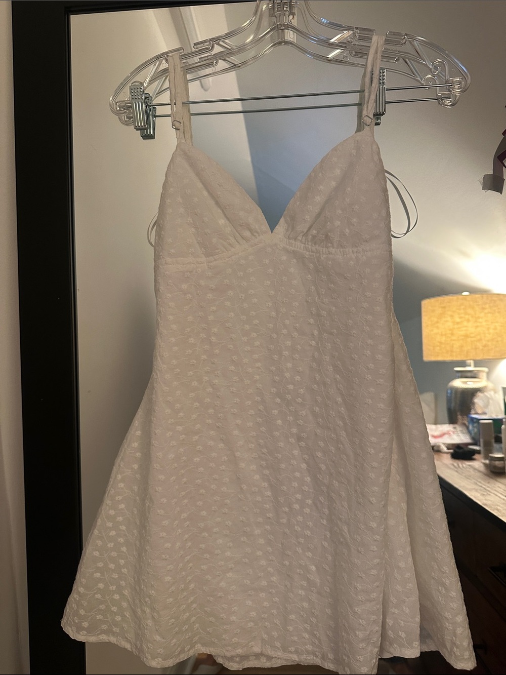 Princess Polly Ivory Swiss-Dot V-Neck Chemise